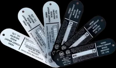 UV Printed, Background Etch Fire Door & Frame tags